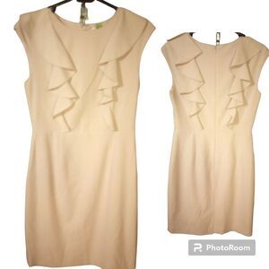 - Calvin Klein front and back ruffled bodycon blush pink dress